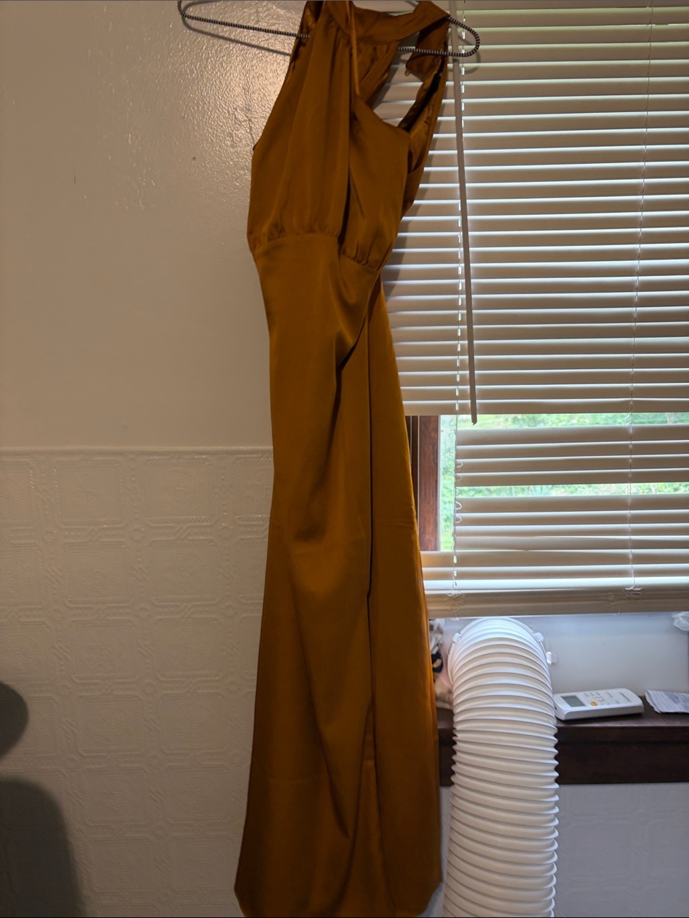 Express Halter Neck Mustard Maxi Dress